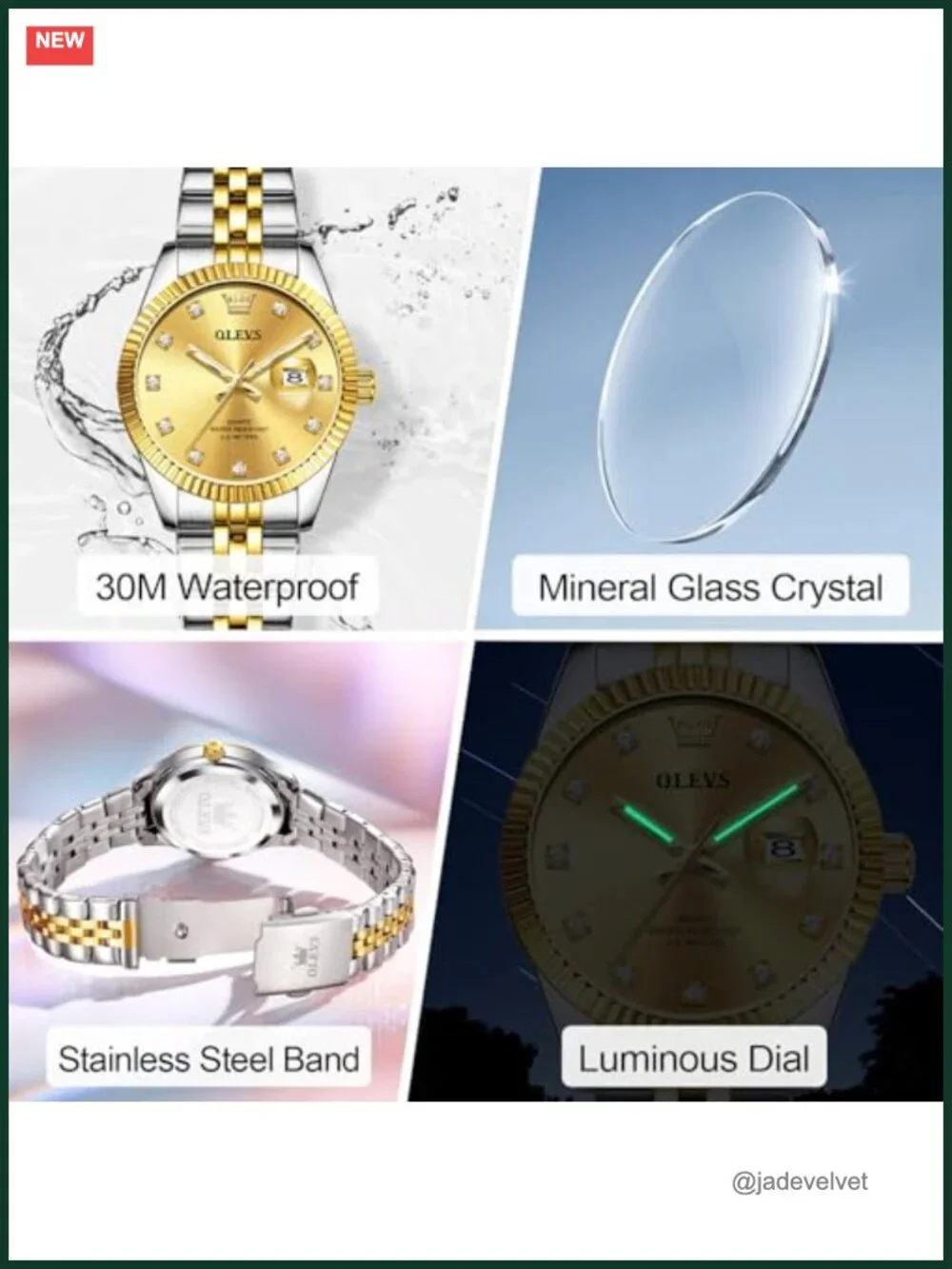 Women's Small Face Watch Stainless Steel Diamond Dial Dress Luxury